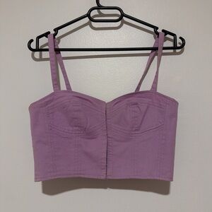 Lilac Crop Bustier Tank Top - Women